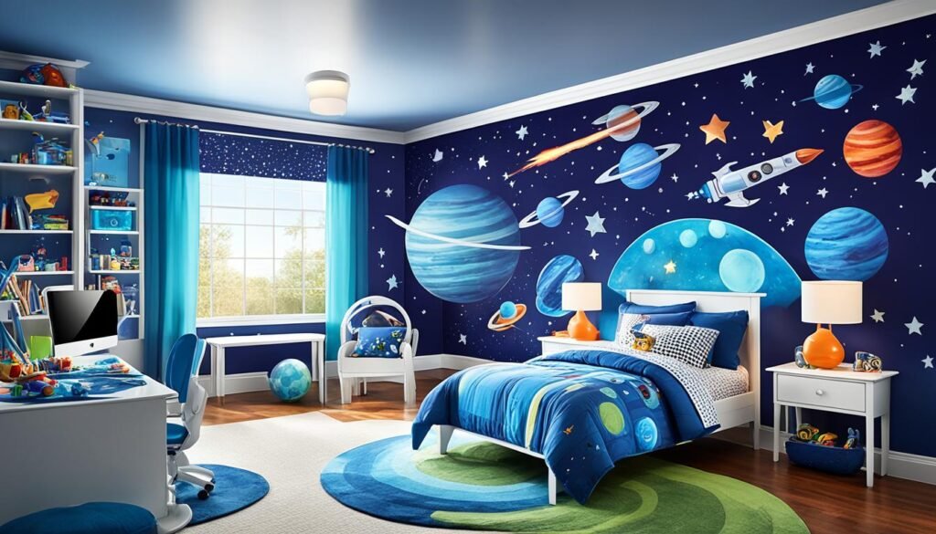 Decoração de quartos infantis com tema espacial