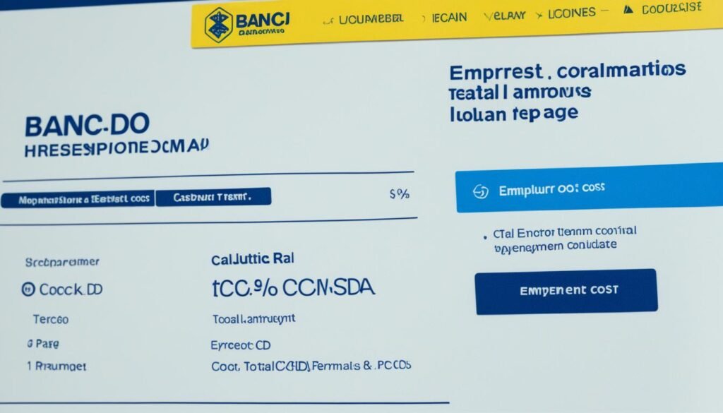 Simulação de empréstimo CDC no site do Banco do Brasil