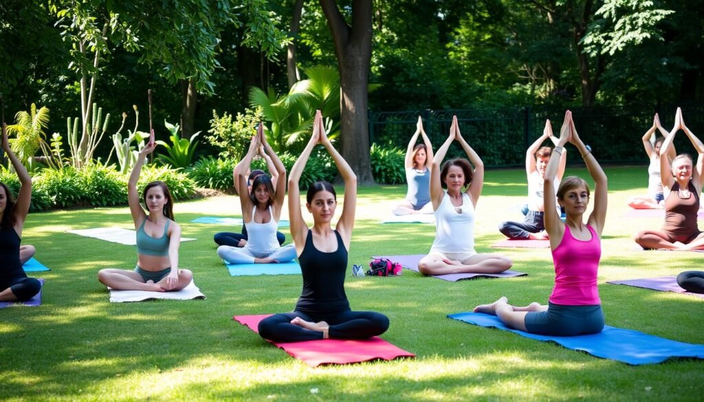 ioga, meditação e exercícios físicos