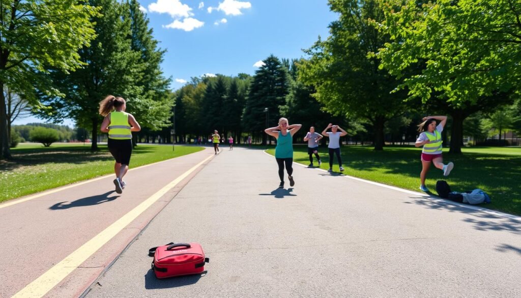 segurança em exercícios outdoor